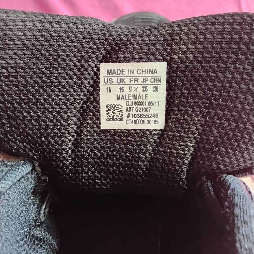 Adidas Men's Black Sneakers with Orange and White Stripes - Picture 5 of 6